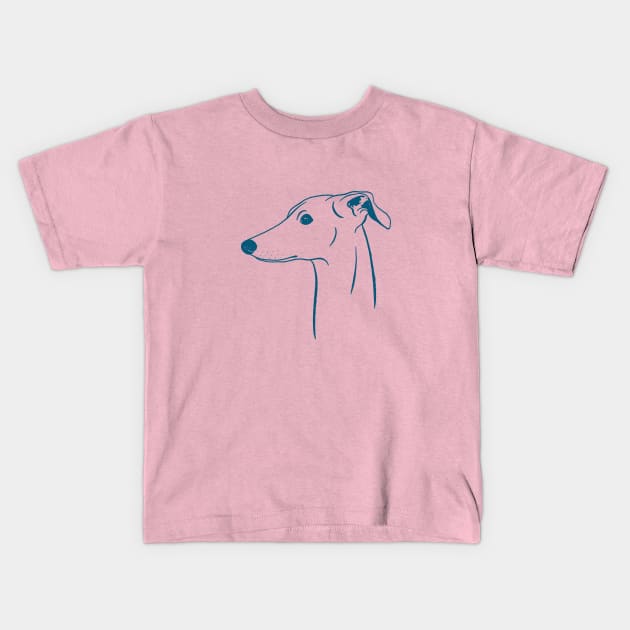 Italian Greyhound (Pink and Blue) Kids T-Shirt by illucalliart